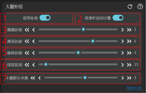 上腿补偿面板
