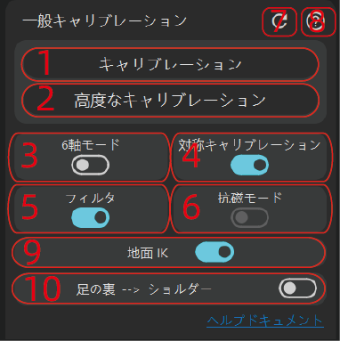 キャリブレーションパネル